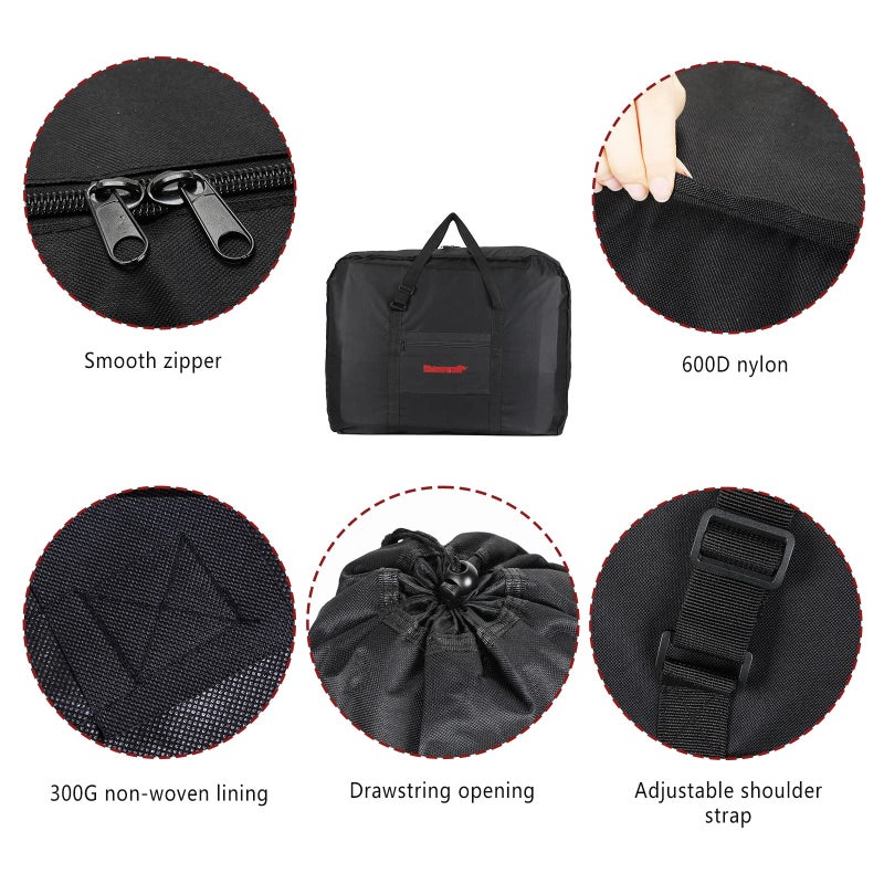 CamGo 20 Inch Folding Bike Bag - Waterproof Bicycle Travel Case Outdoors Bike Transport Bag for Cars Train Air Travel (Black, 20 inch) - Image 5